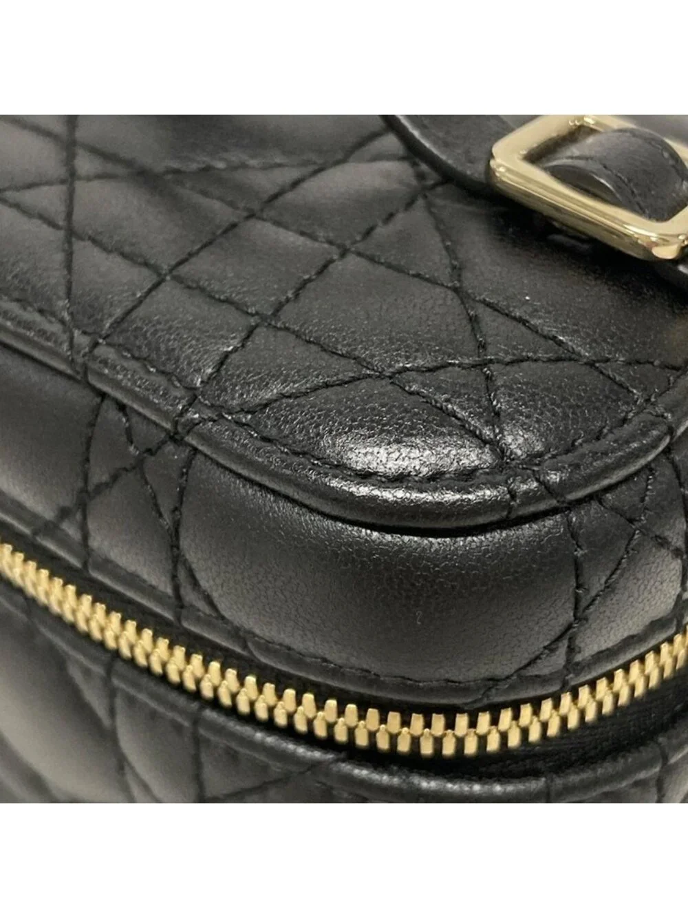 Dior Vanity Cannage Stitch Black Mini Bag Leather